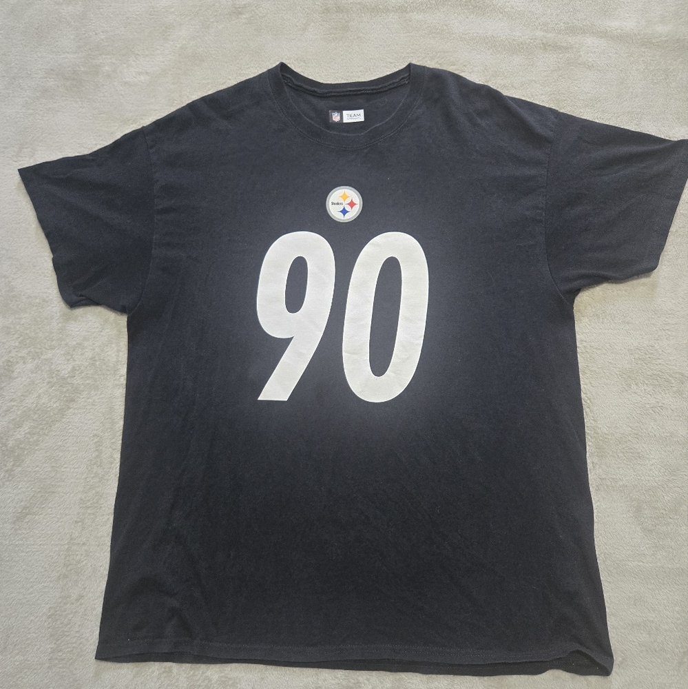 Pittsburgh Steelers #90 T.J. Watt Tshirt Size XL NFL Team Aparrel Black Tshirt